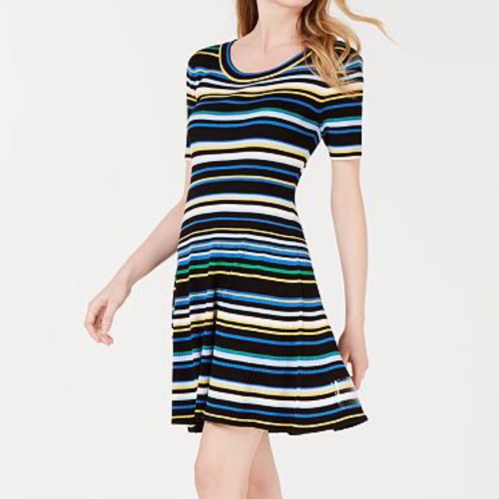 Maison Jules | Striped Short Sleeve A-Line Sweater Dress *NWT*